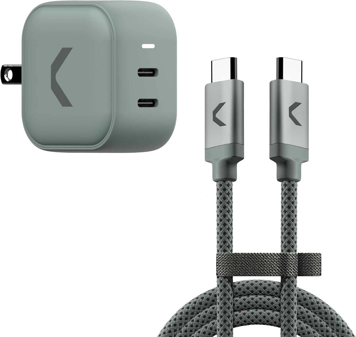 CLEMM Core 45W Dual USB-C Charger and Chain 100W Type-C Cable Bundle