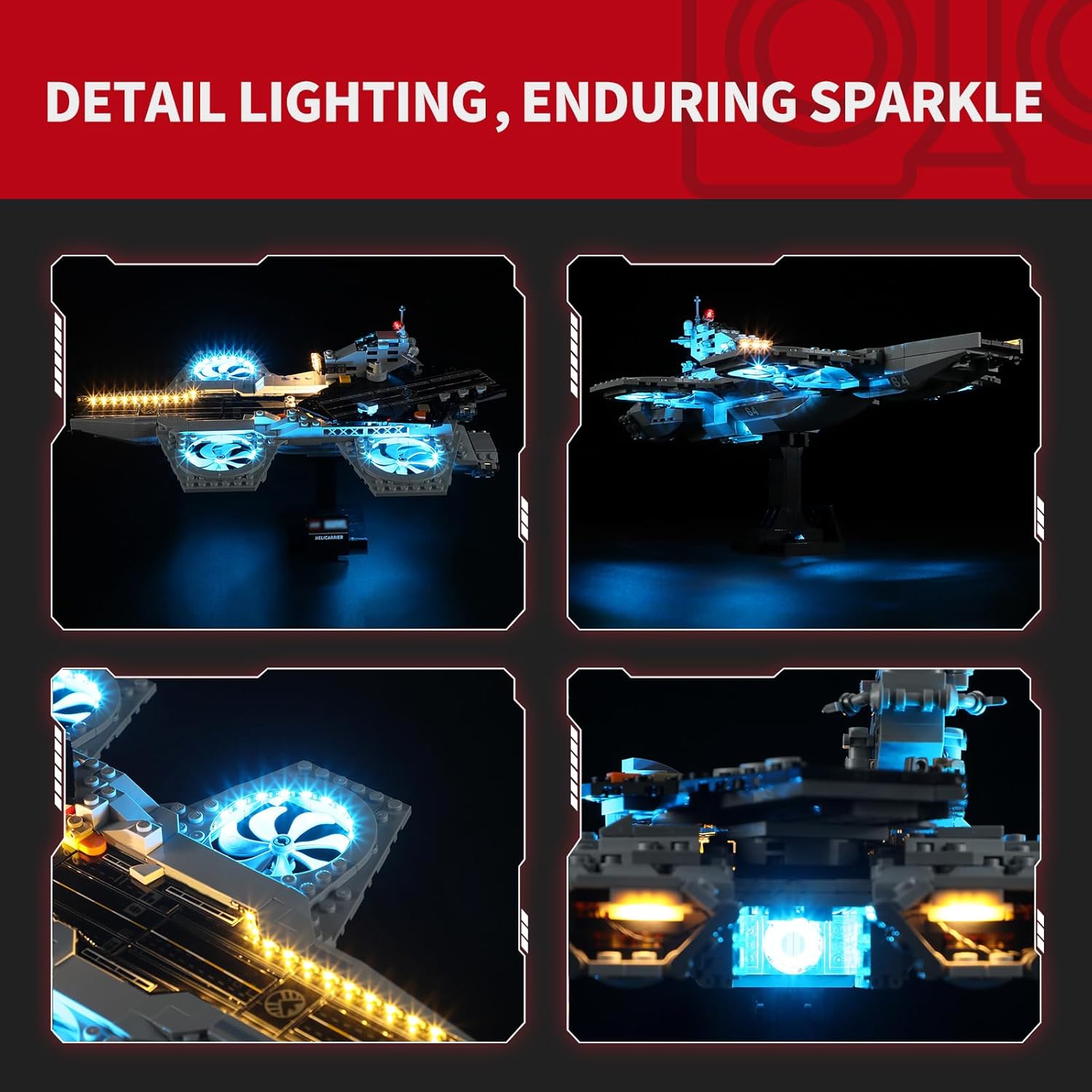 BRIKSMAX 2.0 Light Kit for Avengers Helicarrier - Innovative LED Lighting Compatible with Lego Marvel 76295