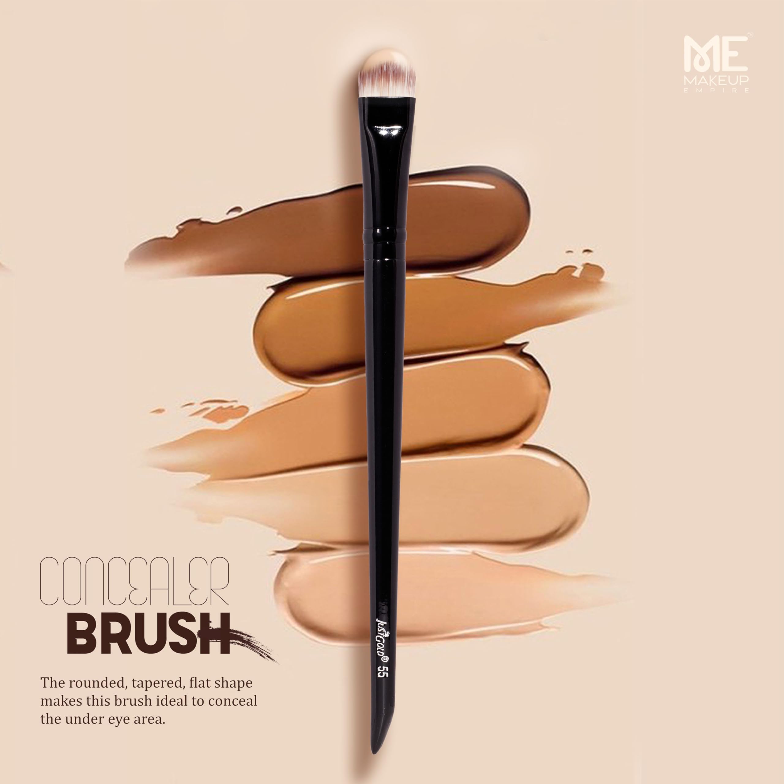 JustGold Flat Shader Concealer Brush for Applying or Blending Cream Contour or Cover Foundation #55 - Image 4 thumbnail