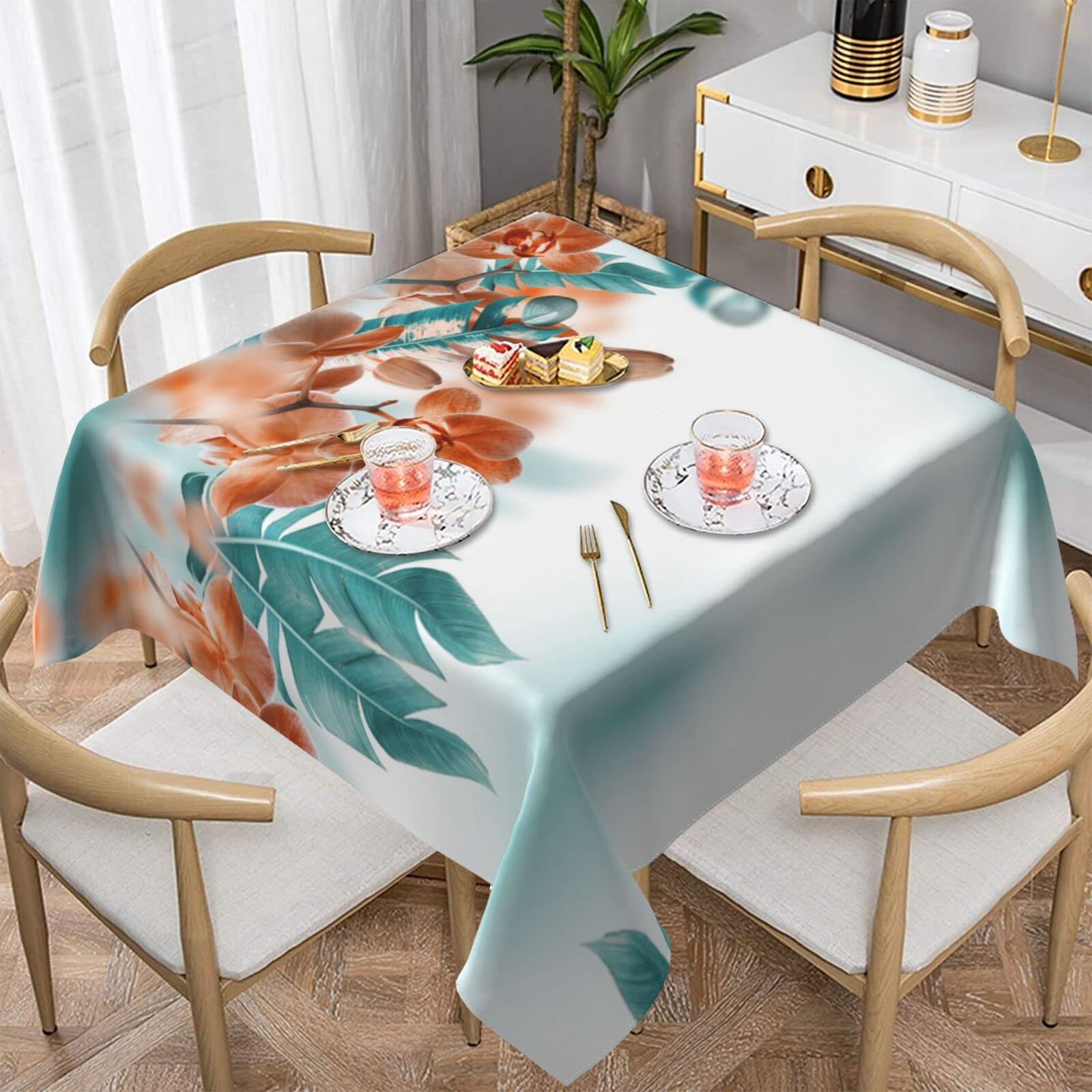 Nappe carrée motif orchidée de haute qualité pour une décoration de table raffinée