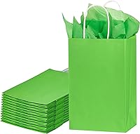 Vista 8 de SUNCOLOR Bolsas de regalo blancas con papel de seda, paquete de 24 bolsas pequeñas de papel Kraft, 7.9 x 5.12 x 3.15 pulgadas, asas resistentes