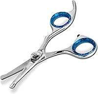 Laazar 4.5" Straight Dog Grooming Scissors with Safety Ball Tip - Premium Japanese Stainless Steel for Precise Pet Face Trimming