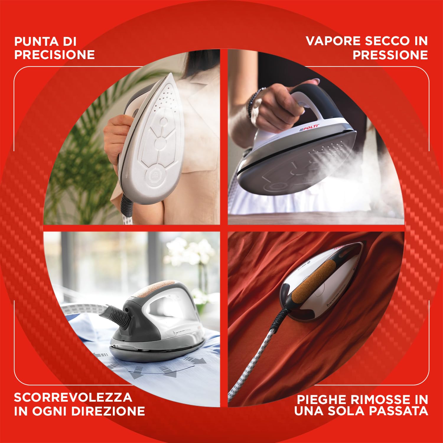 Polti La Vaporella XT125C, Ferro da Stiro a Vapore con Caldaia | Pressione 8 Bar, Autonomia Illimitata, Potenza 2630 W, Funzione ECO, Serbatoio 1,5 l, Colpo di Vapore 600 g, Nero e Viola