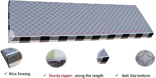 Miniatura 4 de Ginsimar Cojín de banco a cuadros retro de Navidad personalizado para ventana de bahía, cojines de banco de búfalo con parte inferior antideslizante