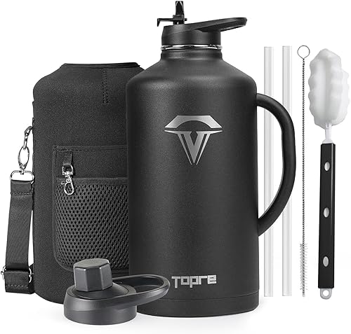 Miniatura 13 de Botella de agua aislada de 32 onzas, botella de agua de acero inoxidable con aislamiento al vacío, sin BPA y a prueba de fugas - con asa de