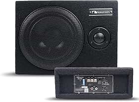 Caixa Subwoofer Amplificado Slim 600w 8 Polegadas Automotivo Nakamichi Auto Falante Som Potente 100w RMS Revestimento Feltro Carros Cor Preto