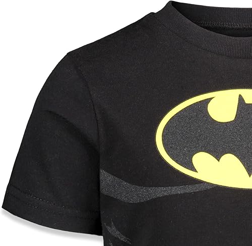 Miniatura 6 de DC Comics Justice League Batman Joker Riddler - Camiseta de manga corta para niños, 3 unidades, Amarillo, gris