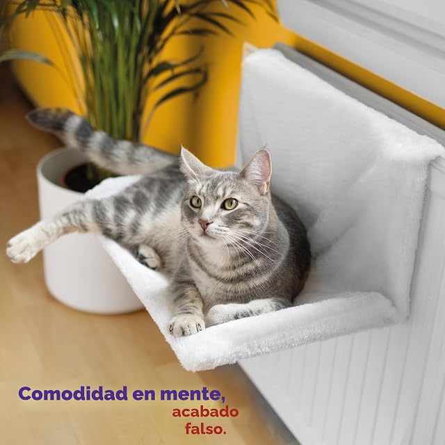 Foto 5 de 8 de Petlicity Cama de radiador cálida y acogedora para Mascotas, para Gatos y Perros, Fuerte y Duradera (Blanco)
