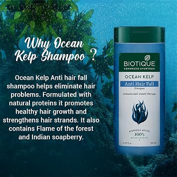 Biotique Bio Kelp Protein Shampoo for Falling Hair Intensive Hair Regrowth Treatment, 180ml