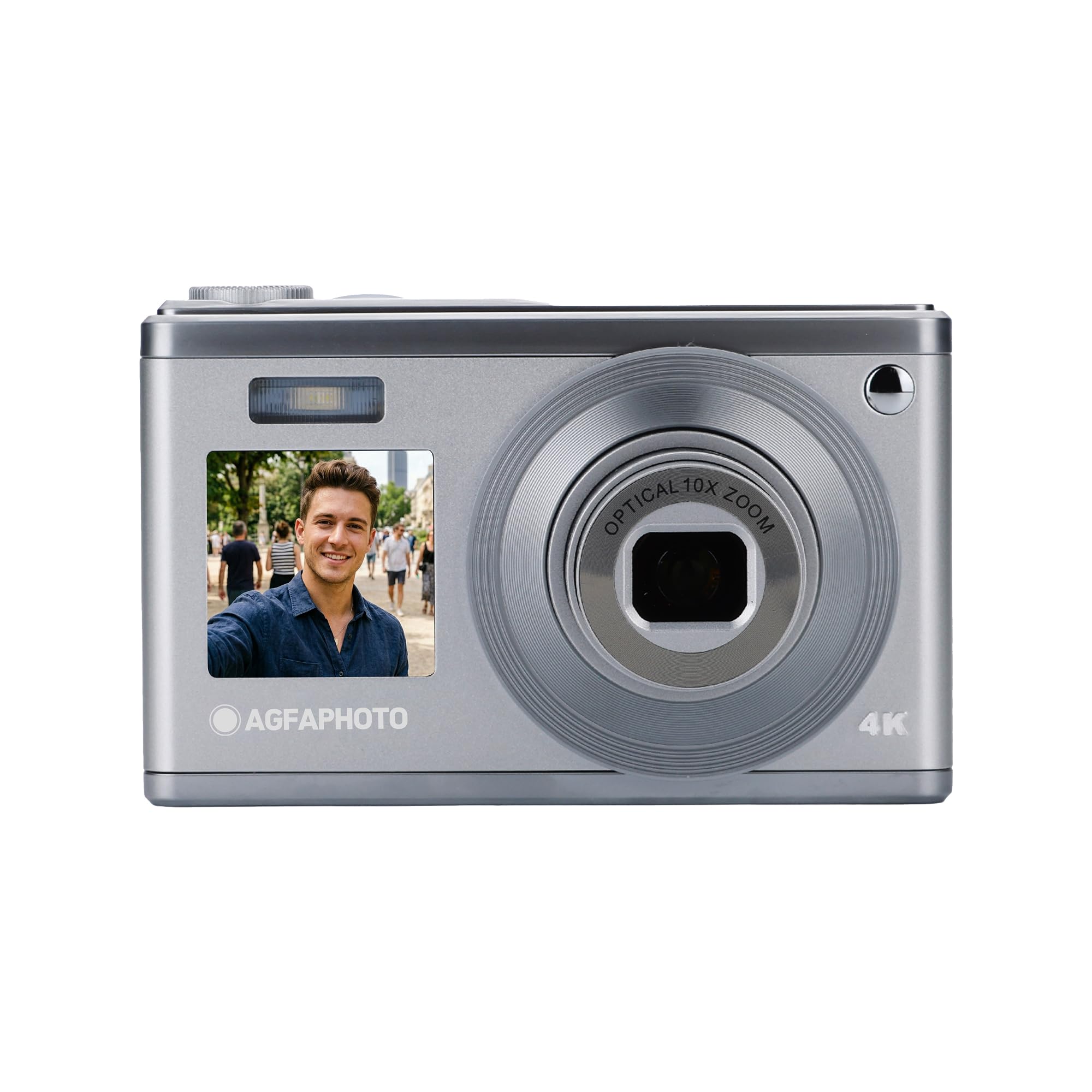 AGFAPHOTO Realishot DC9200 - Appareil Photo Numérique Compact, 24 MP, Vidéo 4K, Zoom Optique 10x, Ecran Double 2,8" + 1,54", Capteur CMOS, Stabilisation d'image, Batterie Lithium
