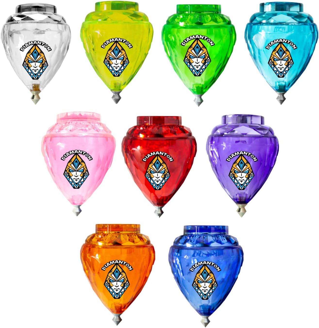 Trompo Cometa Diamond Turbo Top with Bearing Blister with Steel Tip and Diamond Texture, Random Colours, 1 Unit