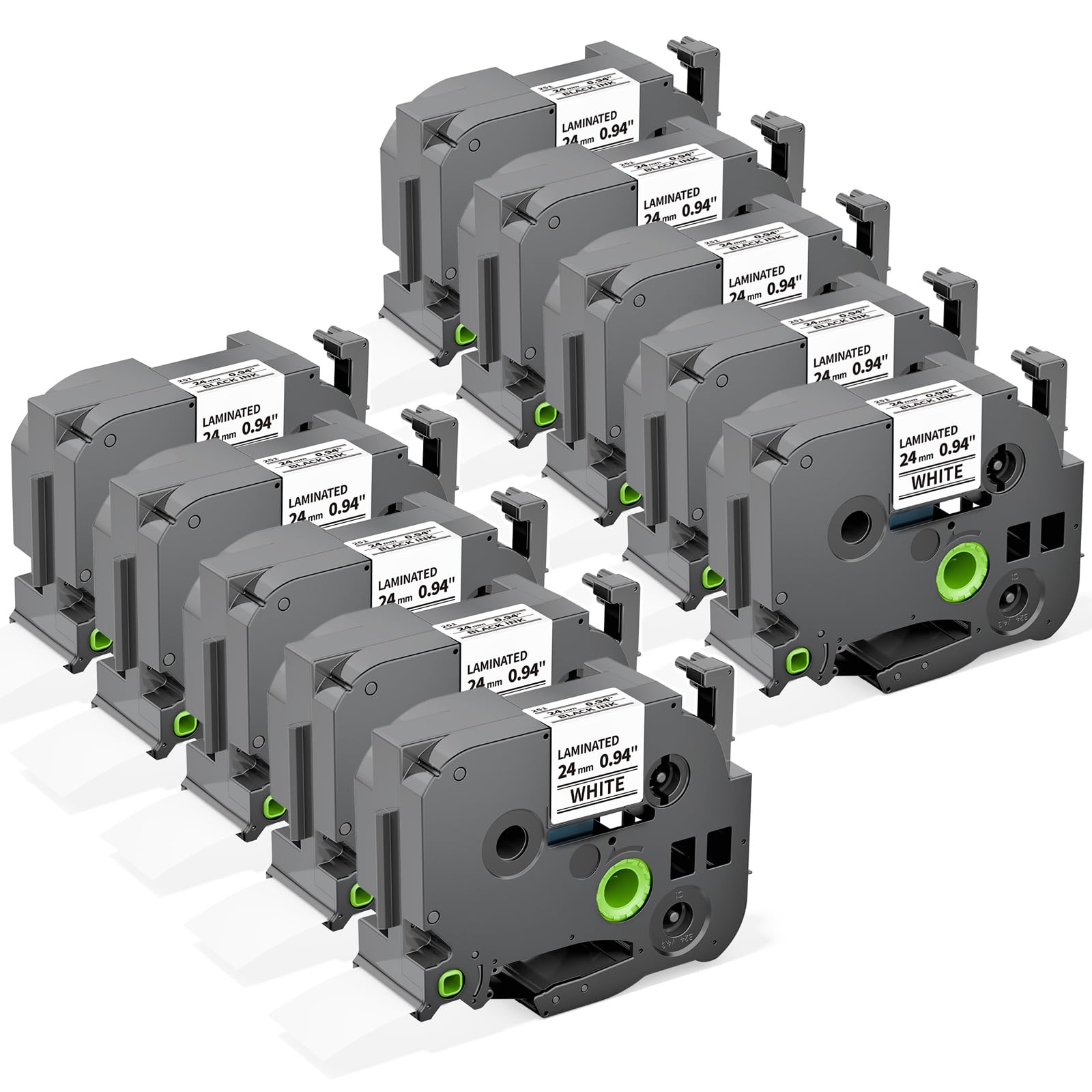 10-Pack TZe-251 24mm TZe Label Maker Tape Compatible with Brother P Touch