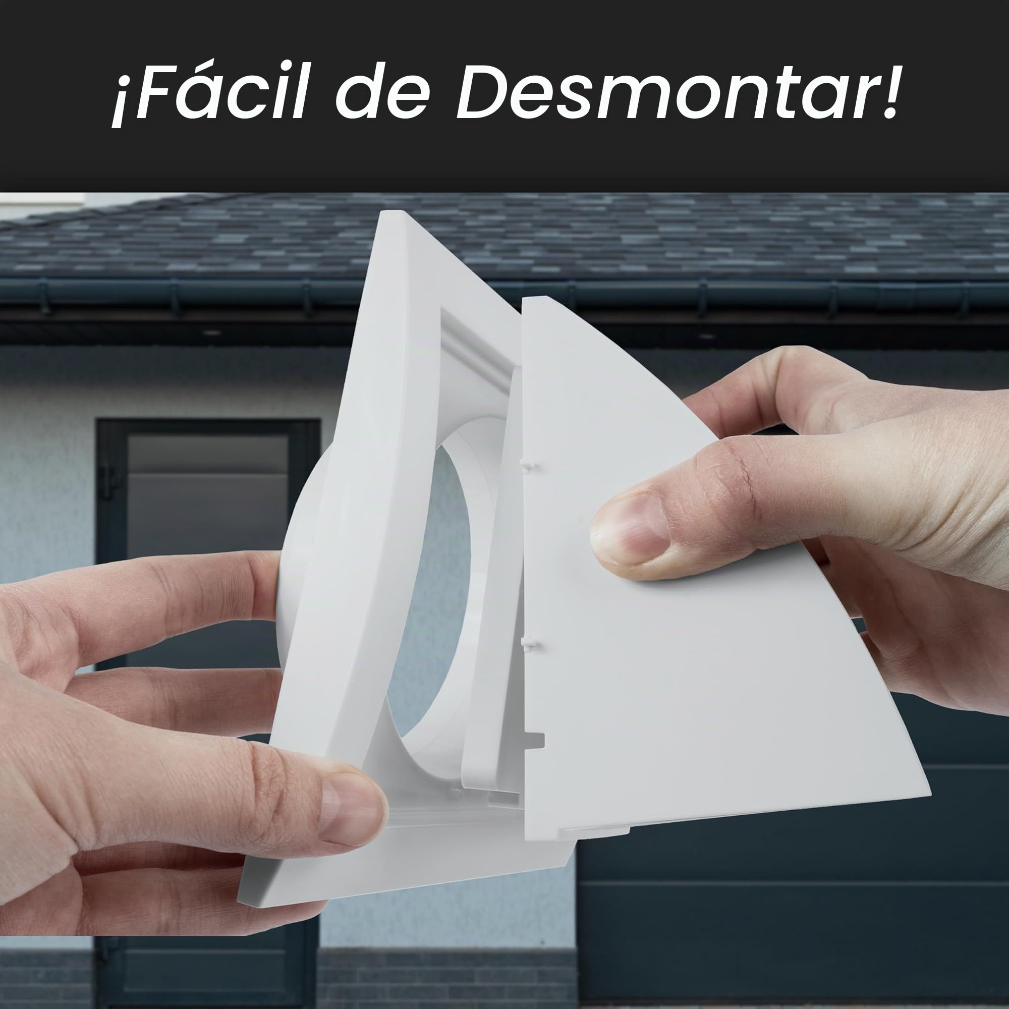 Repa Market Capucha de ventilación marrón de 150 mm para secadora, cubierta de conducto para paredes, cubierta de protección de plástico ABS con cubierta de lluvia y amortiguador de corrientes