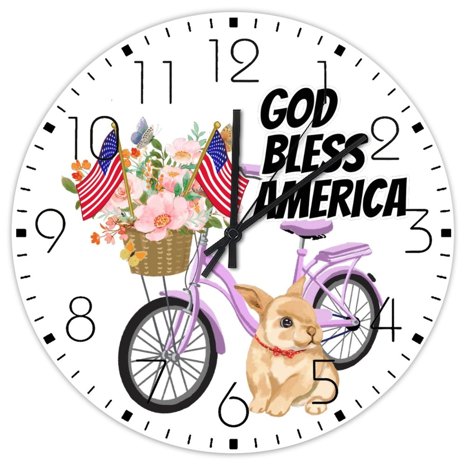 Horloge murale en bois haut de gamme style God Bless America