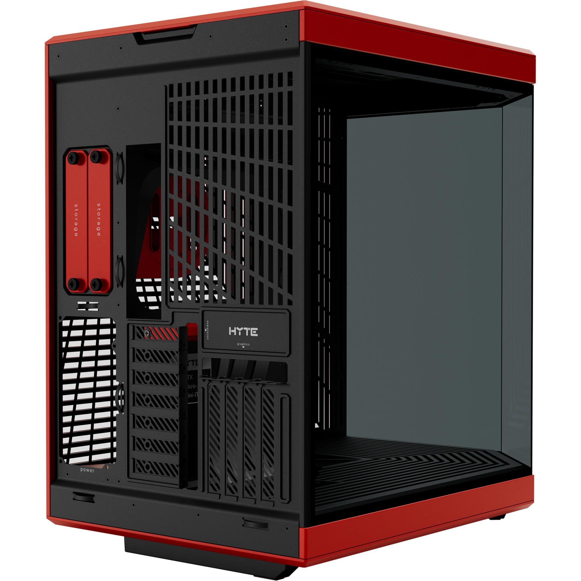 Amazon.co.jp: HYTE PCケース Y70 レッド 独自のピラーレス式パノラマ