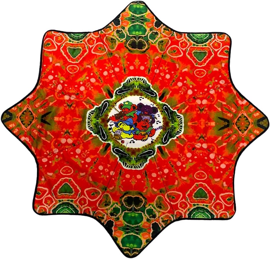 Mougee "Intra" Classic Flow Star - Internal Webbing - 27" Diameter - Durable and Vibrant Patterns (Cosmic Head Collision with Internal Power Ring x Happy Hemp Head)