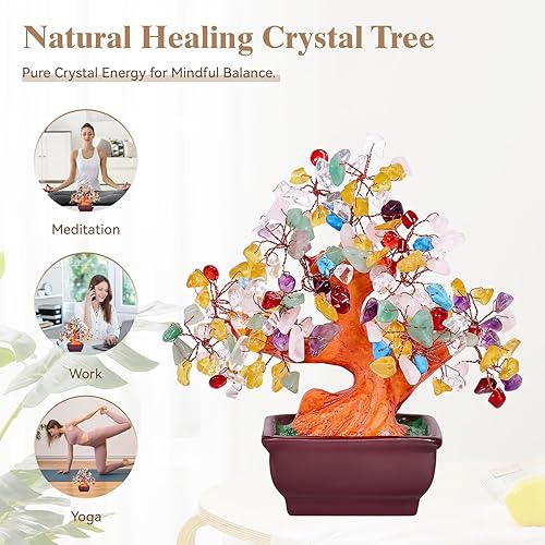 Miniatura 5 de Árbol de Dinero de Cristal de Cuarzo Feng Shui Estilo Bonsái Multicolor para Suerte y Riqueza