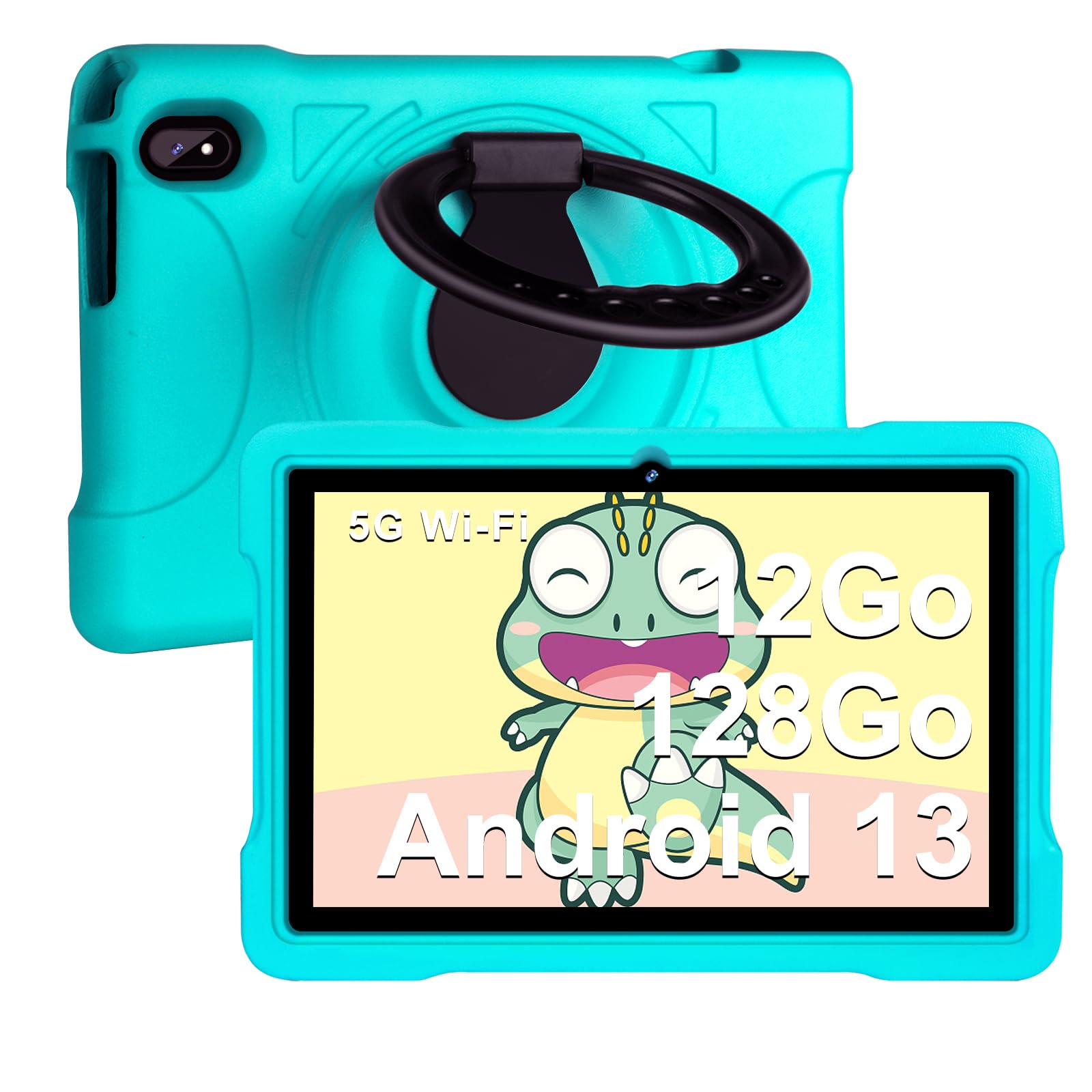 AOCWEI X700 Tablet 10 Zoll,Android 13 Tablet,12GB RAM+128GB ROM,512GB erweitern,5GWiFi PC,Octa-Core,6000mAh,2.0GHz, Hülle in Grün