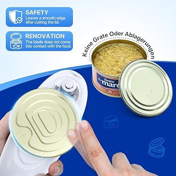 Electric Can Opener, Can Opener for Seniors, Suitable for Any Size Cans, Hands Free, Smooth Edge, Battery Powered, Automatic Can Opener is an Ideal Kitchen Gadget for Women and Left Handed People