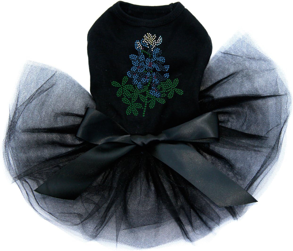 Bluebonnet - Bling Rhinestone Dog Tutu Dress, L Black