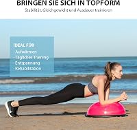 ZELUS Félgömb Egyensúlyozó Labda Rózsaszín - Csúszásgátló Edzőlabda Ellenálló Gumiszalagokkal Jóga, Fitness és Core Tréninghez 2