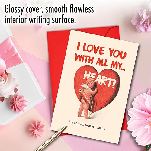 Miniatura 5 de NobleWorks Divertida tarjeta de papel para el día de San Valentín con sobre de 5 x 7 pulgadas (1 tarjeta) corazón y piezas C10408VDG