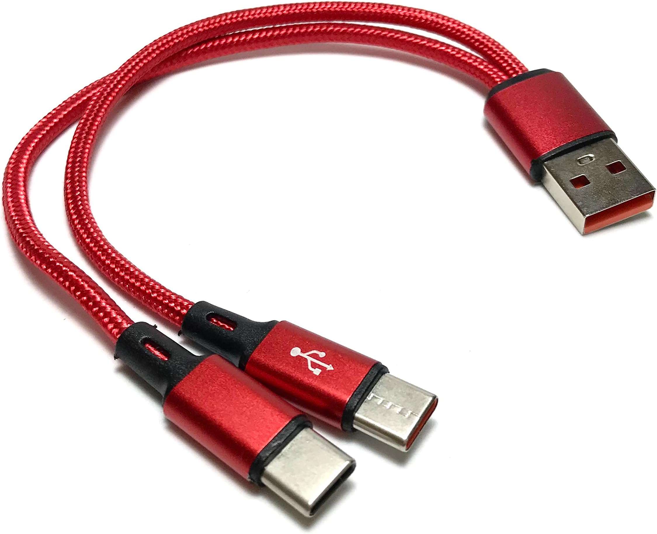 Amazon.co.jp: PALMIER USBタイプC 2股ケーブル 枝分かれ 100cm ロング 黒 シンプル TypeCケーブル ...