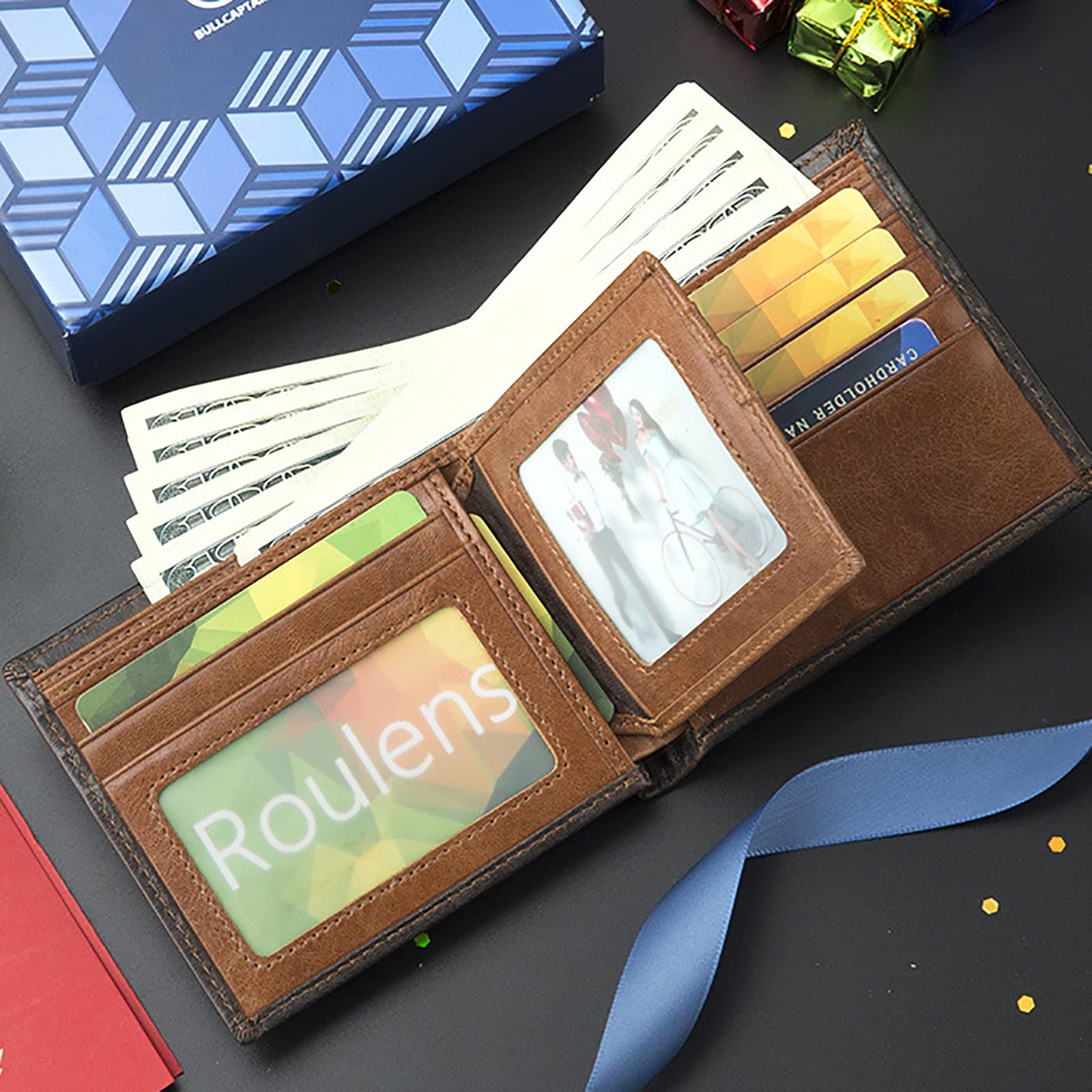 Portefeuilles, Portefeuille Compact en Cuir Souple avec Blocage(Red,Without Box)