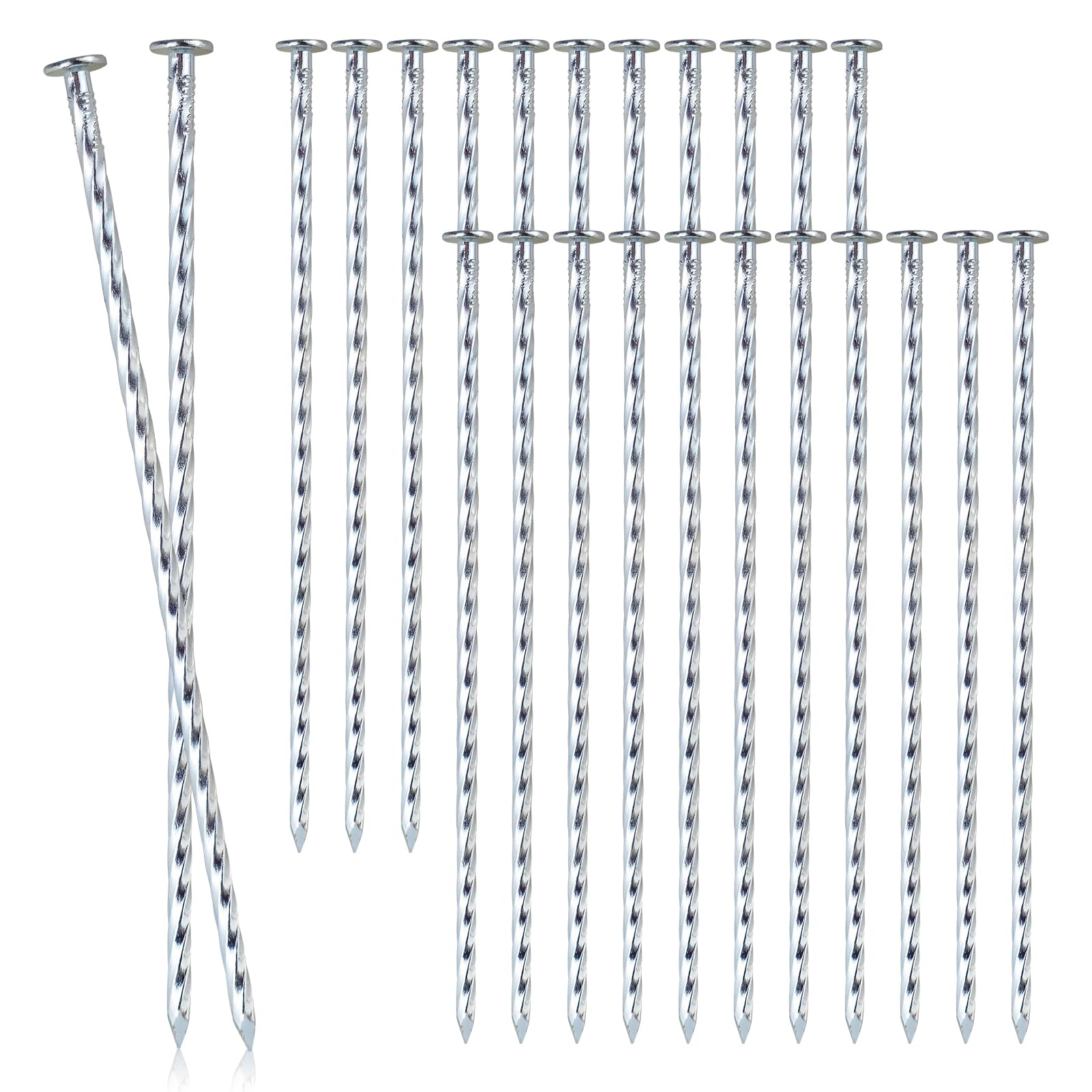 Piquets d'ancrage en spirale galvanisés de 25,4 cm pour fixation de tentes et pavillons x25