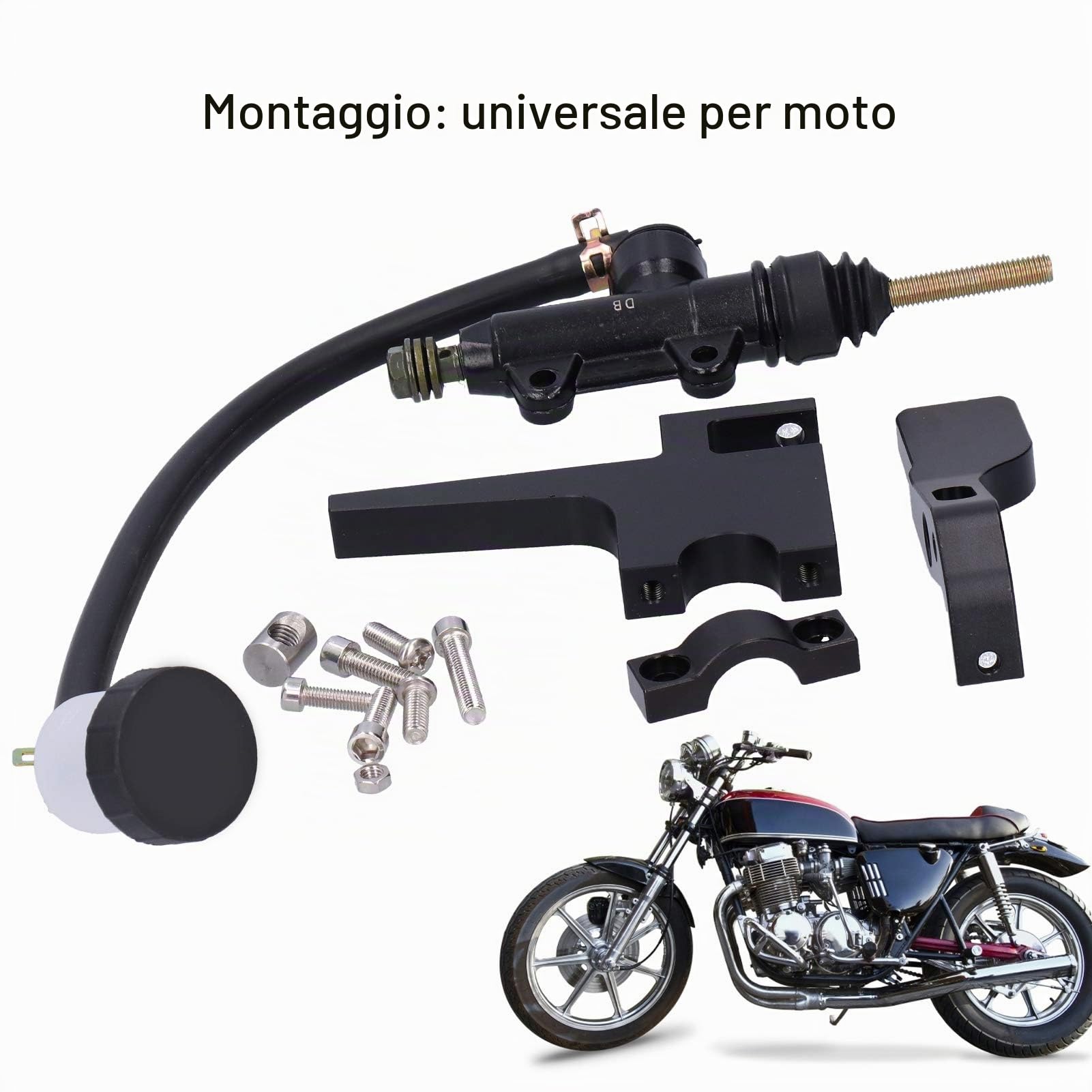 EBTOOLS Freno a Pollice Moto, Frizione Leva del Freno a Pollice Moto 7/8in Posteriore per Pompa Master Kit Maniglia Cilindro in Lega di Alluminio