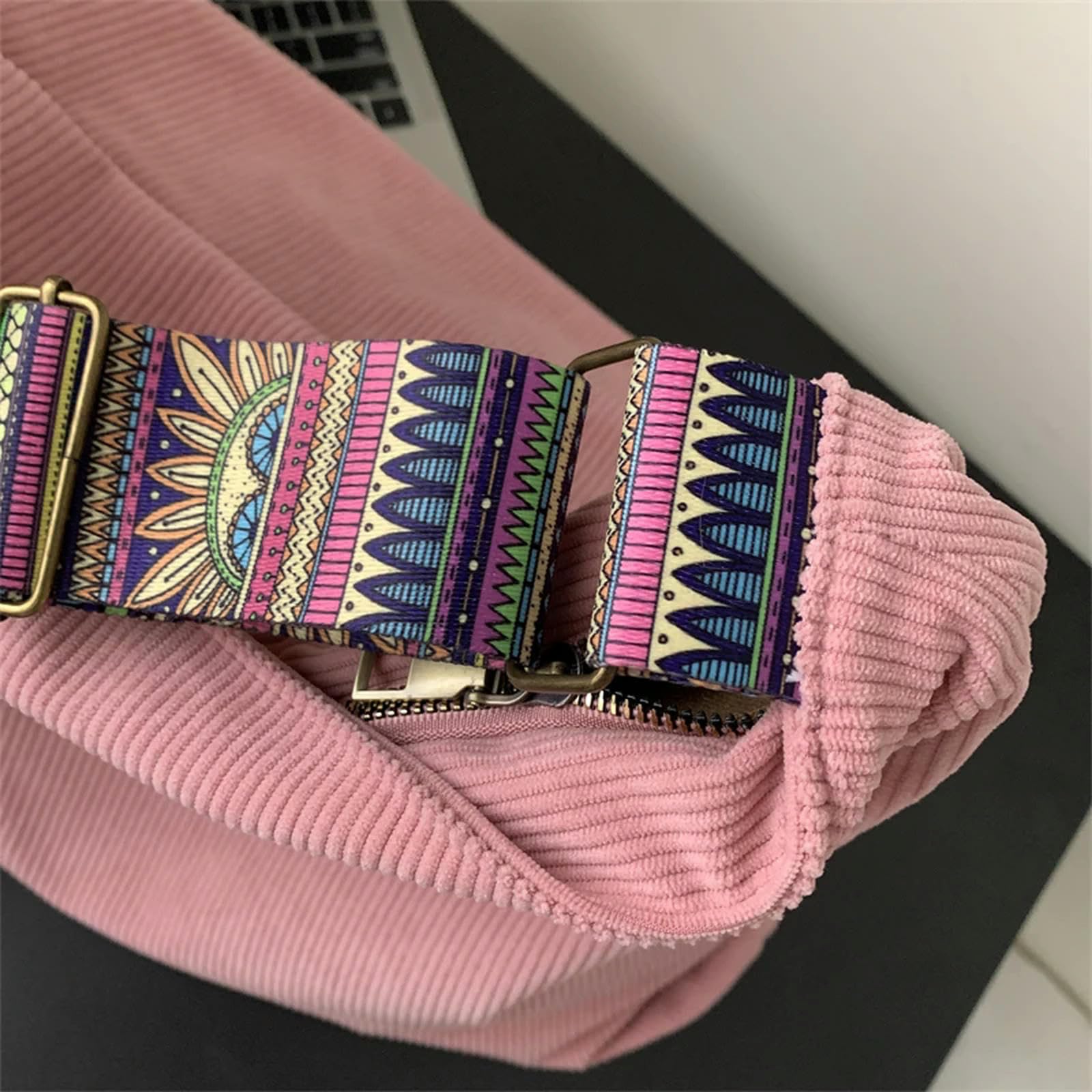 MdybF Rucksack Damen Frauen Cord -umhängetasche Große Handtasche Große Lässige Tasche Leinwand Aus Massivem Stofftasche Reißverschluss Crossbody