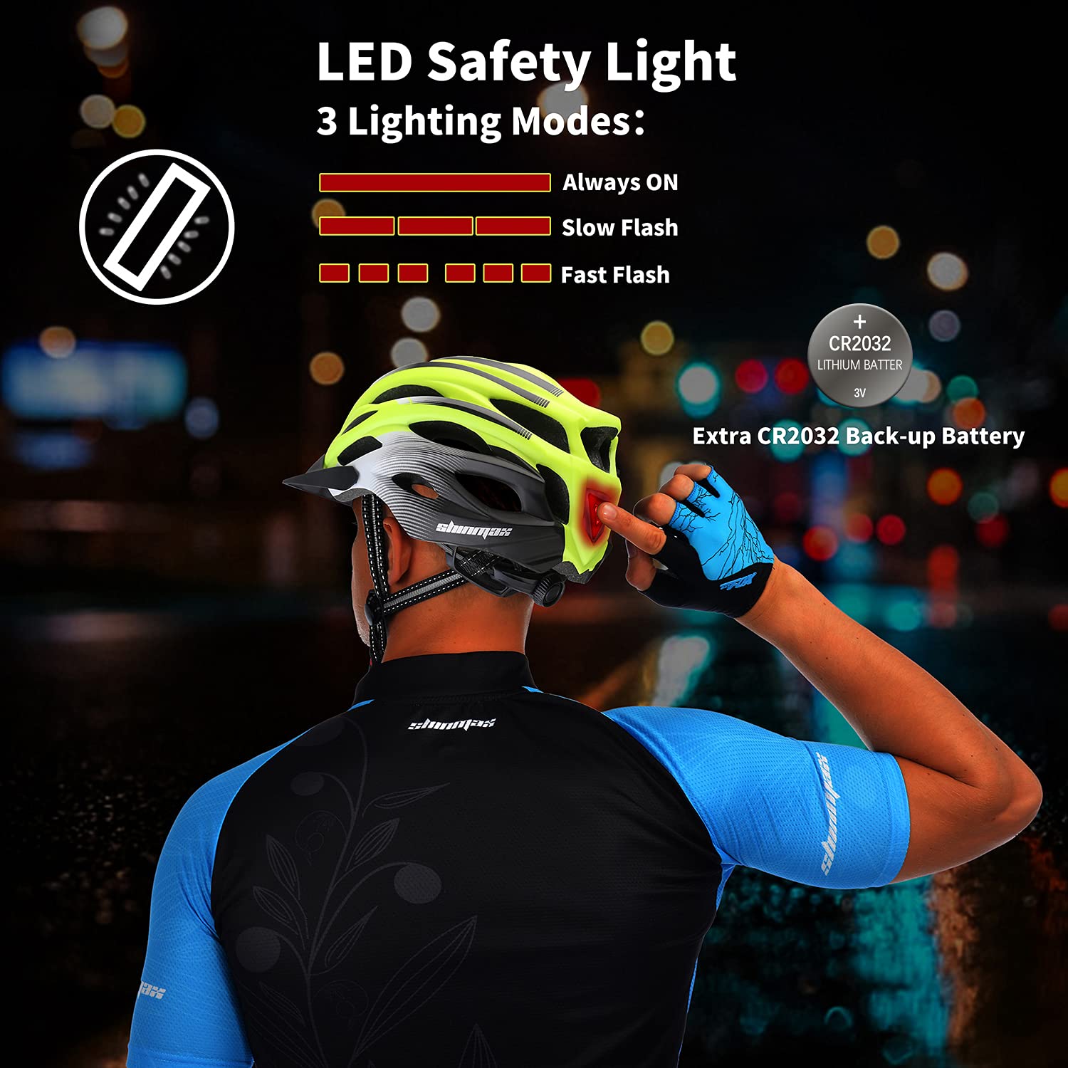 Casque Vélo Shinmax Avec Lumière LED Et Visière Magnétique | Taille 57-62cm
