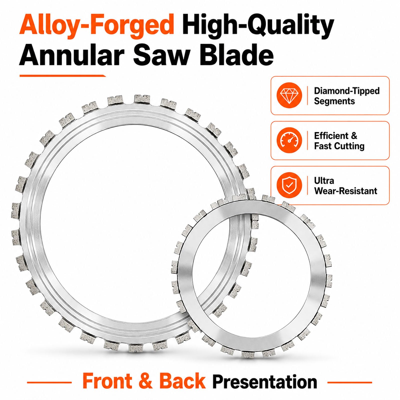 Pack De 5 Hojas De Sierra Anular Diamantadas 410 Mm Para Hormigón