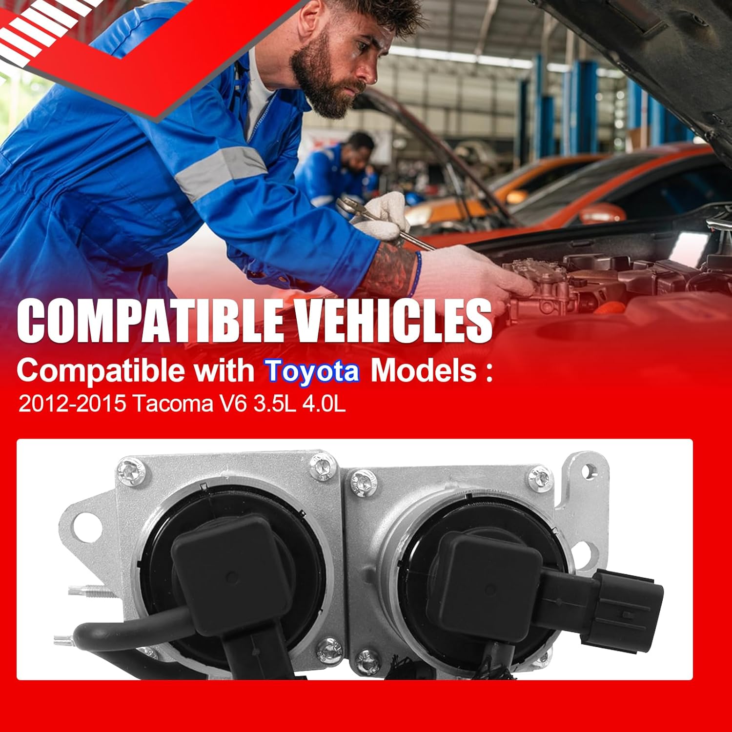 SMMS 25710-31022 Secondary Air Injection Pump Check Valve for Toyota Tacoma V6 3.5L 4.0L 2012-2015, Replaces OE: 2571031022, 2571031021, 2571031020