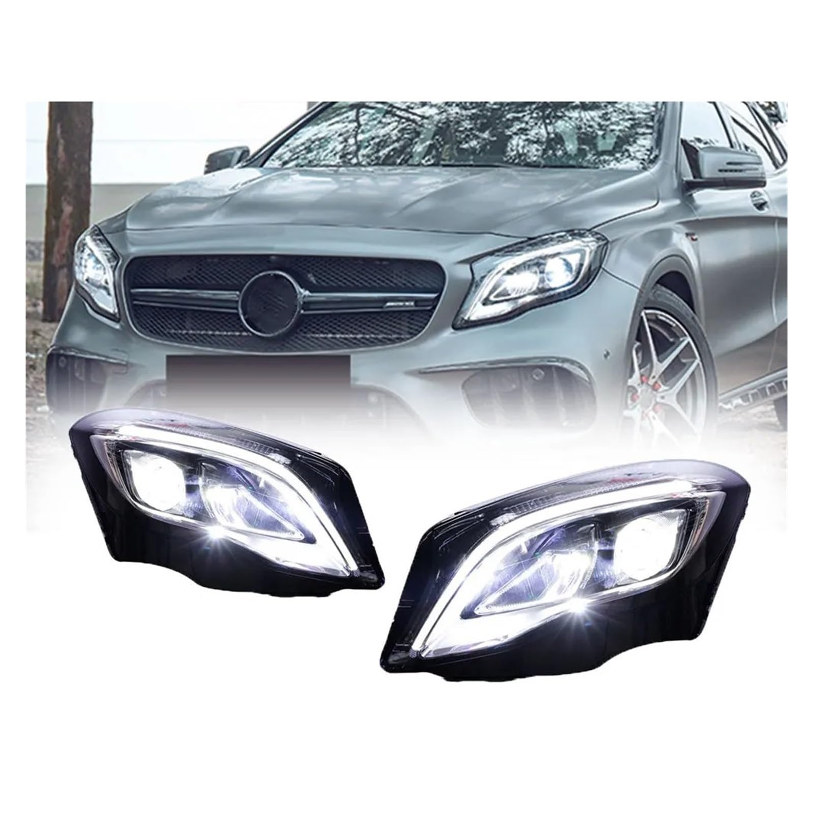 Faro Proiettore Anteriore Per GLA W156 X156 2015 2016 2017 2018 2019 Fari LED Per Auto DRL Animazione Di Svolta Gruppo Fari Anteriori 1 Coppia Fanale Proiettore