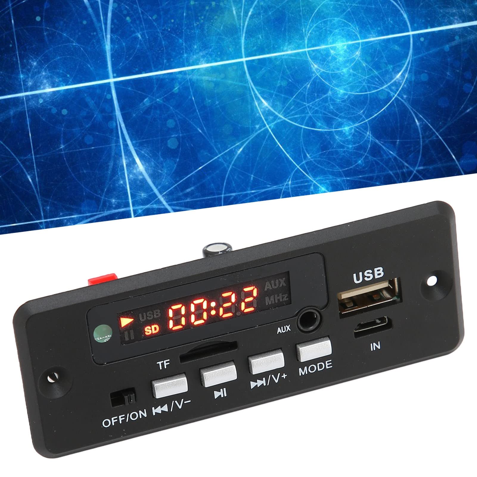 MP3 Decoding Board with Digital Led Tube Builtin Fm Radio and Memory Function for Home, Car and Professional Active (Black)