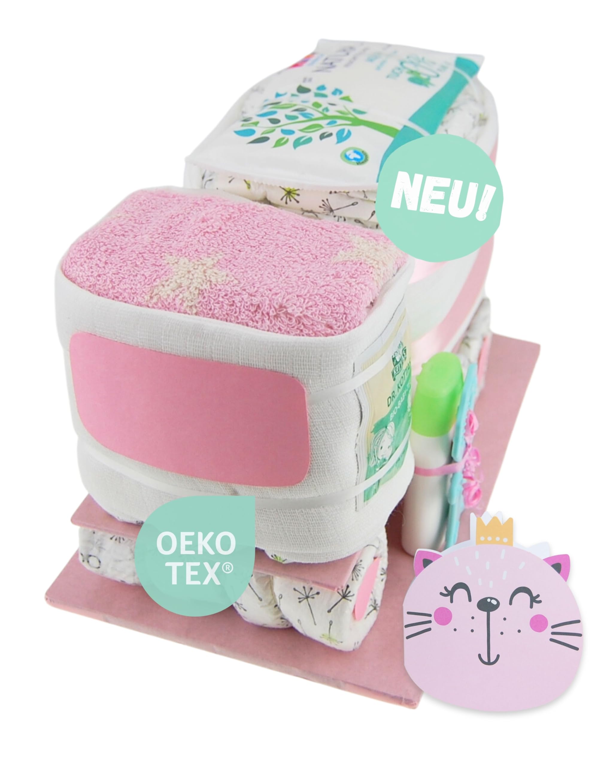 Lastwagen Lastauto - Geburtsgeschenke - Geschenk für das Baby - Taufgeschenk - Pullerparty - Pinkelparty - jetzt Torte kaufen (Rosa/Mädchen)