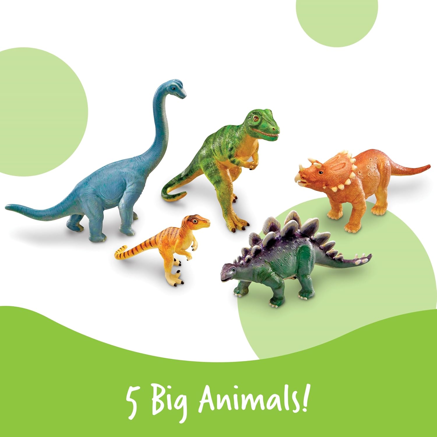 Learning Resources Jumbo Dinosaurs - Toddler Outdoor Toys, Animal Figurines, Montessori, Fine Motor Skills, Imaginative Play, Gits for Boys and Girls, Preschool Counting, Triceratops