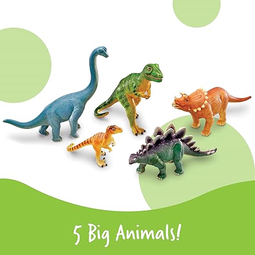 Vista 14 de Learning Resources Dinosaurios Jumbo I Mommas y Bebés I T-Rex, Stegosaurus y Brachiosaurus, 6 Animales, multicolor