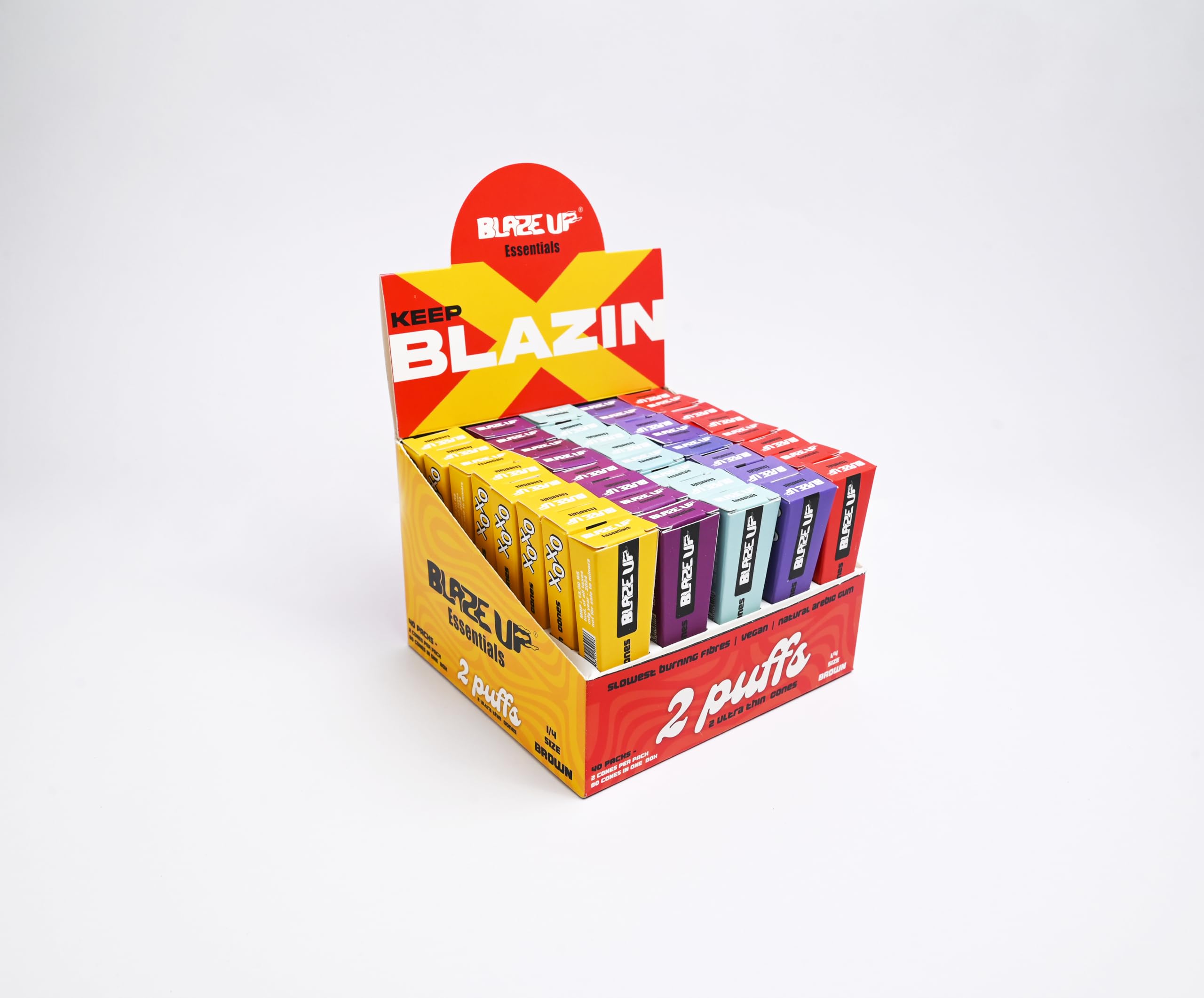 2 puffs - 80 pre rolled small cones smoking rolling paper brown 84mm-image-5