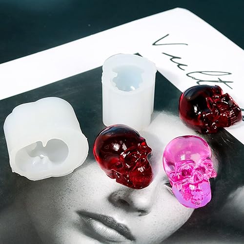 Miniatura 2 de para calavera creativa para llavero de cabeza molde de resina DIY manualidades pulsera colgante molde de silicona hecho a mano para llavero resina