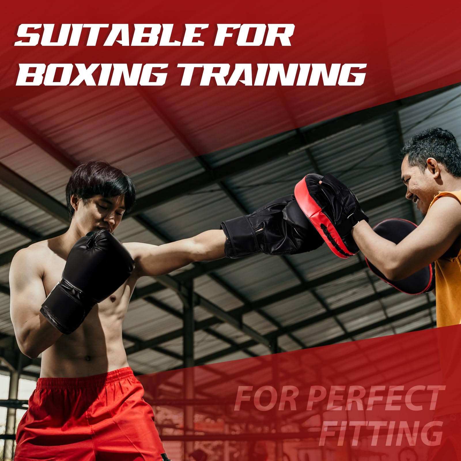 AQF Boxing Gloves And Pads - Adults Boxing Set For Kickboxing & MMA Muay Thai Punching Glove With Curved Boxing Pads For Martial Arts Training (Pink, 8oz