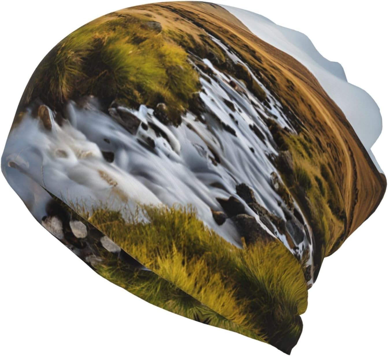 (Mountain Waterfall) Multi-Functional Convertible Brimless Hat for Daily Outdoor Travel Use -