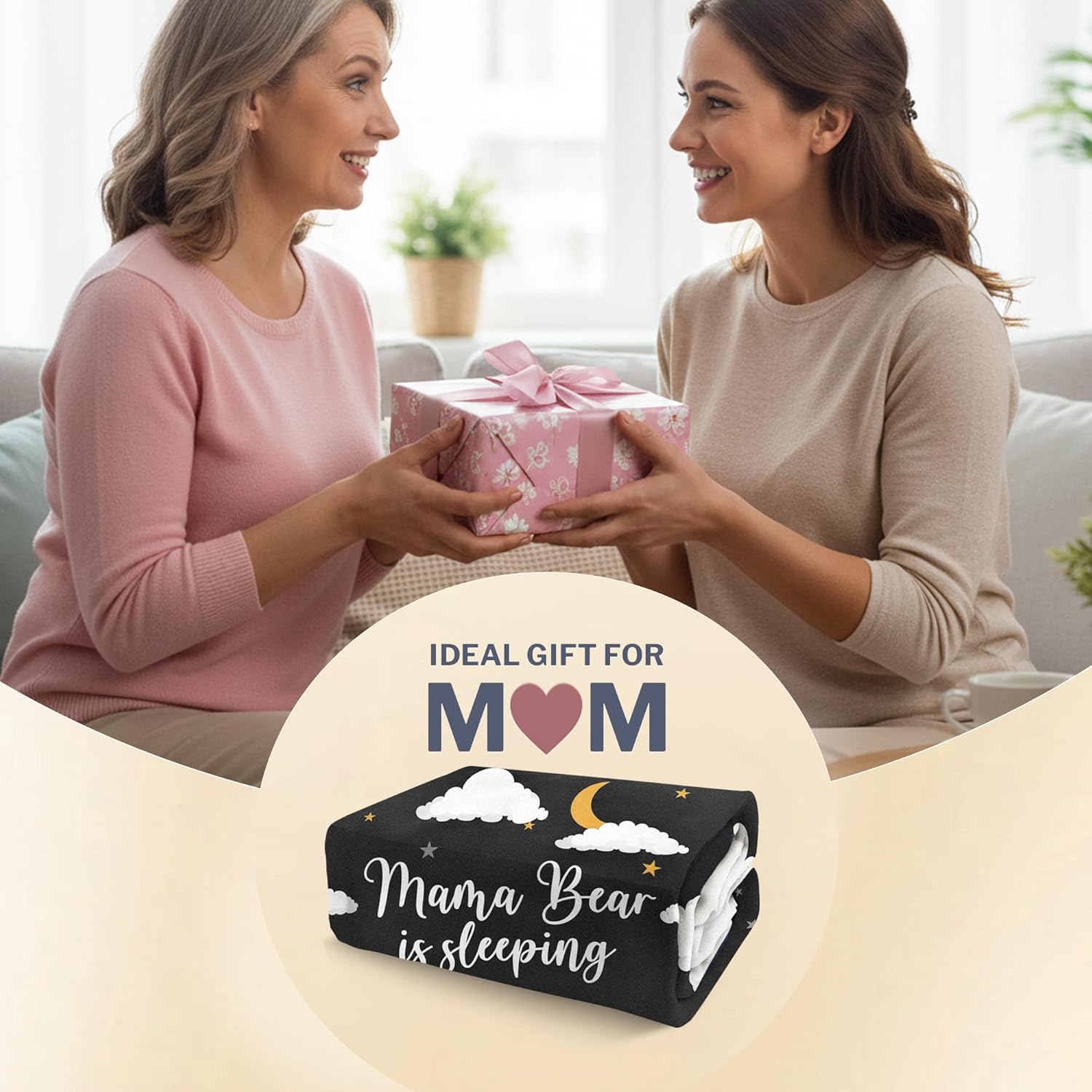 FILO ESTILO Mom Blanket in Gift Ready Packaging | Cozy Dyed Fleece Throw Blanket 50"x60" for Couch or Bed - Unique Mom Gift for International Women's Day | Special Present from Daughter or Son