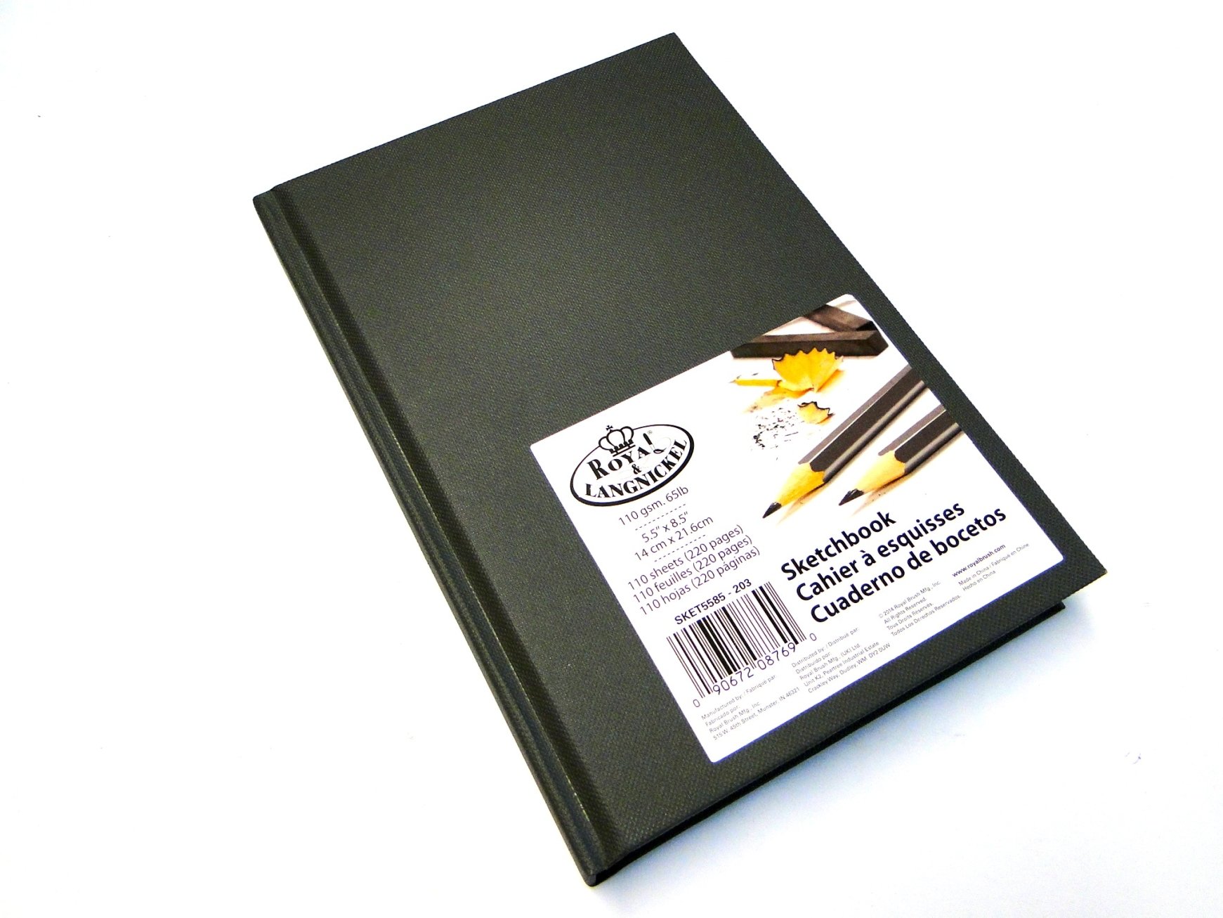 Royal & Langnickel Grey A4 Sketchbook Cartridge Drawing Paper Artist Sketch Book Pad Casebound 110gsm 220 Pages (21.6cm x 27.9cm)