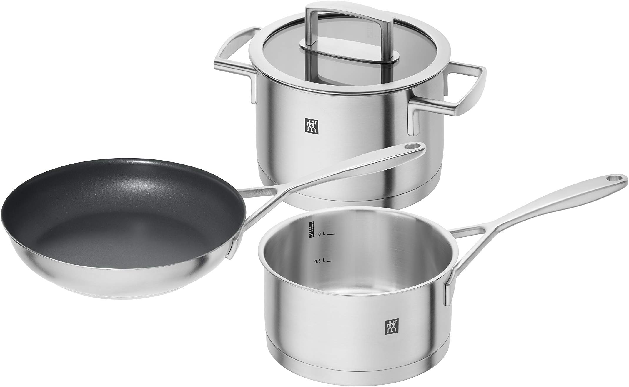 ZWILLING Joy Kochtopf-Set, 3-teilig (2 Töpfe + 1 Deckel) – Edelstahl, Induktionsgeeignet