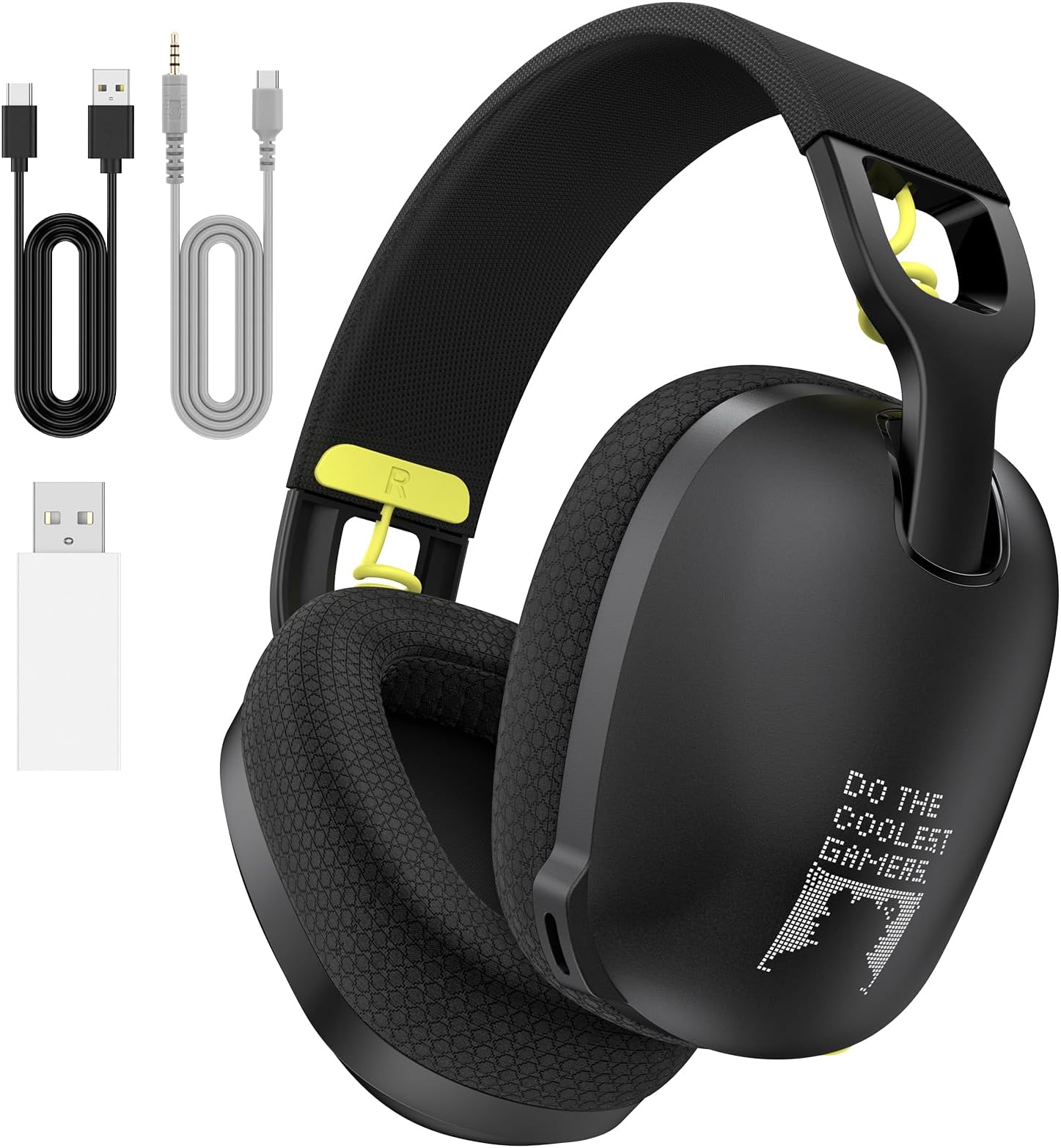 FEIYING Wireless Gaming Headset, Wireless Bluetooth Gaming Headphones, 2.4GHz USB Wired Built in Mic, Bluetooth 5.3 Gaming Headset Compatible with PS5, PS4, Switch, PC, Mac