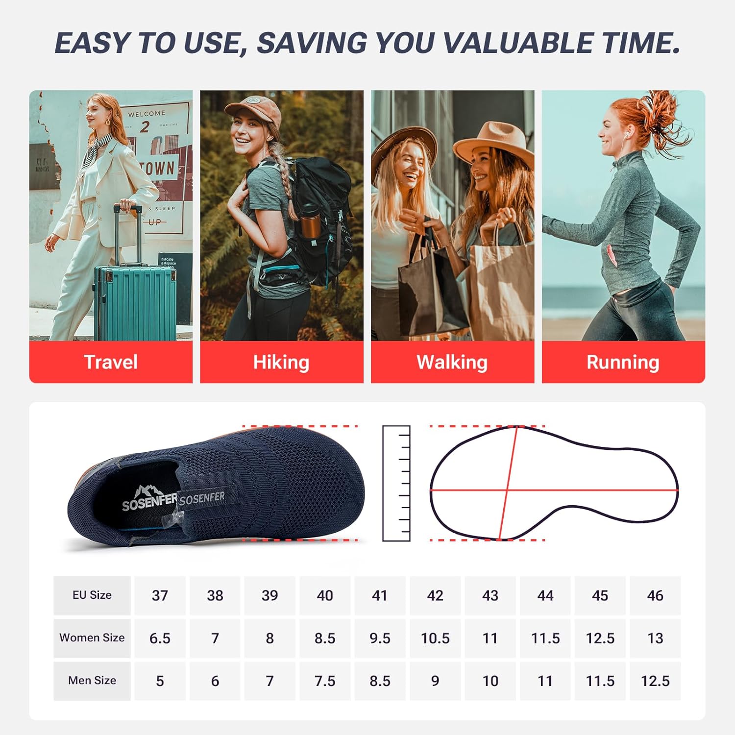 Sosenfer Barefoot Shoes for Men Women - Slip On Minimalist Sneakers with Wide Toe Box | Zero Drop Non-Slip Gym Trainer | Hands Free Walking Shoes for Wide Feet Fitness-SHLAN-37 - Image 6