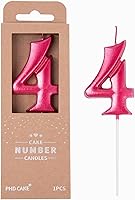 Vista 55 de PHD CAKE Velas de cumpleaños de 7 cm Elegantes Azul Número 4, Velas de Número Azul, Velas de Número para Pastel, Celebración de Fiesta