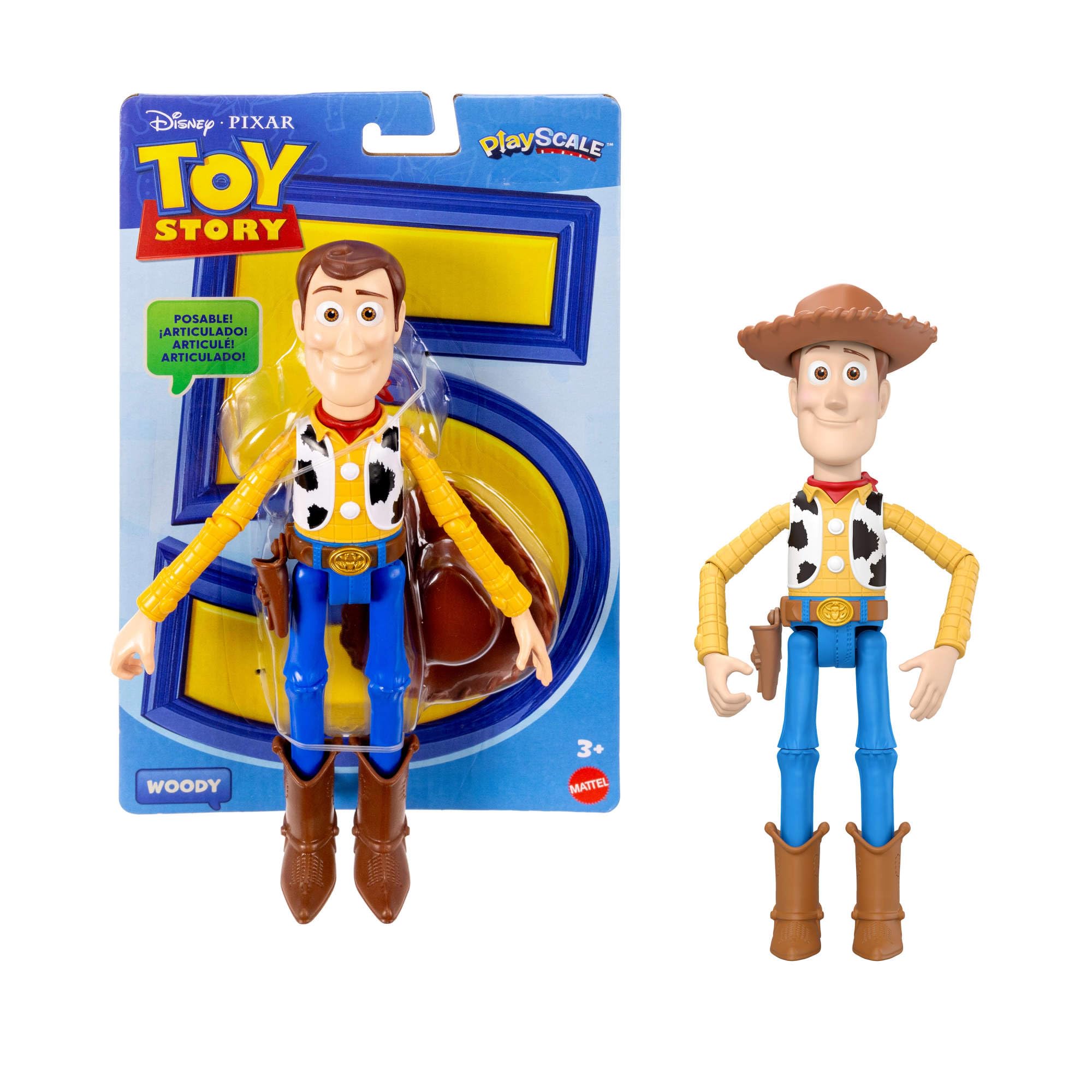 Mattel Disney and Pixar Toy Story Woody Action Figure Playscale 9.2 Inch Cowboy Sheriff, 14 Posable Joints, Movie Accurate Design, Removable Hat, JKV14